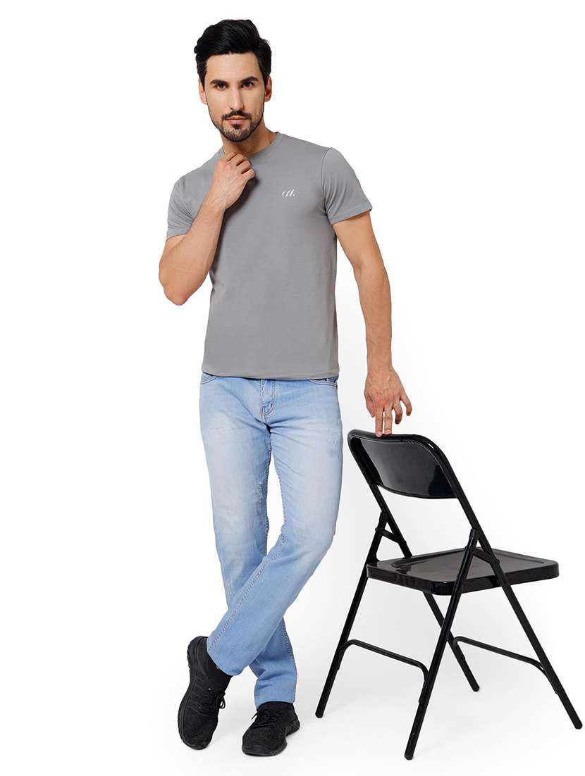 men solid short sleeve slim fit t-shirt - 22081974 -  Standard Image - 3