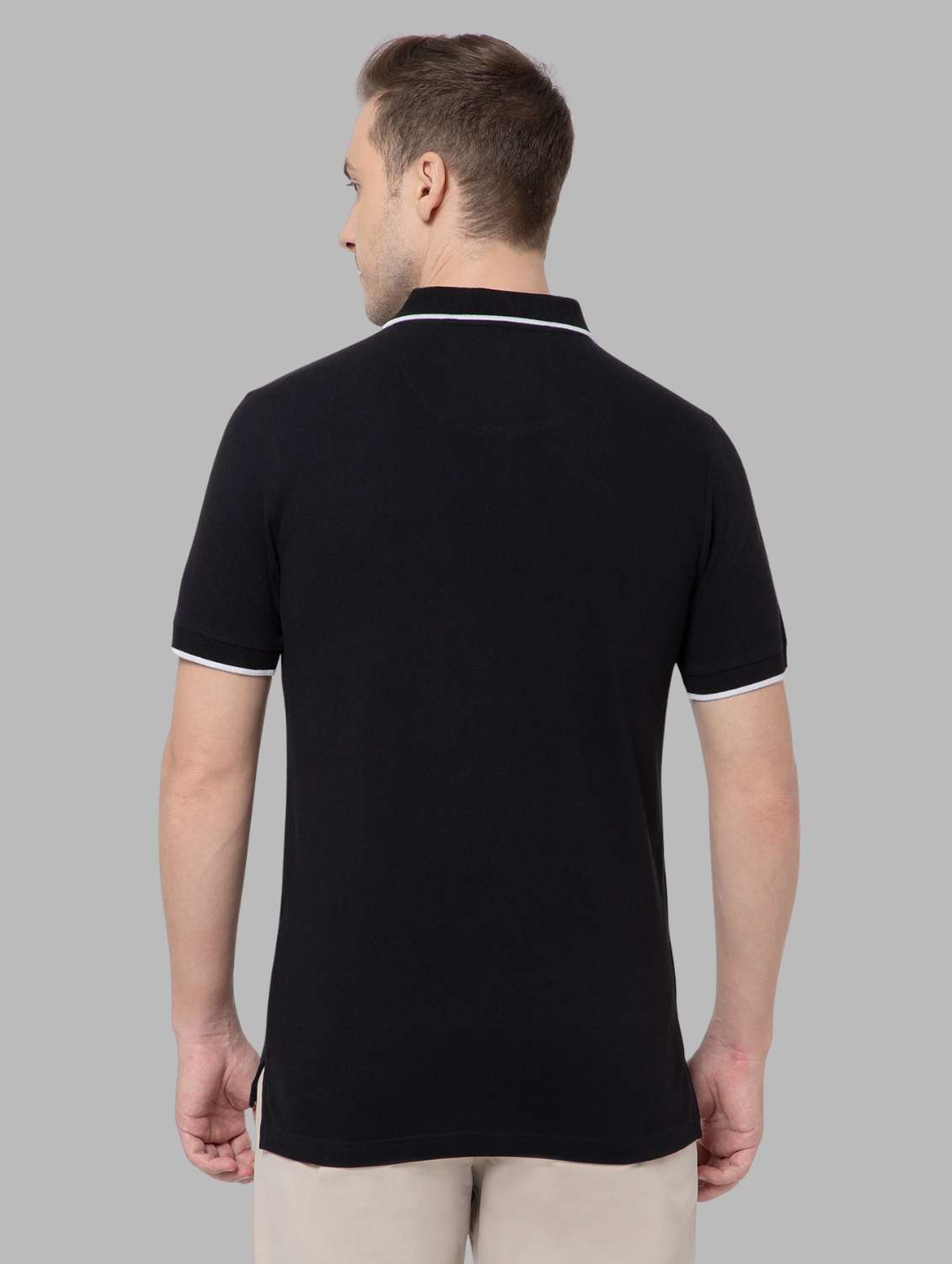 men solid short sleeve slim fit polo t-shirt - 22081978 -  Standard Image - 3