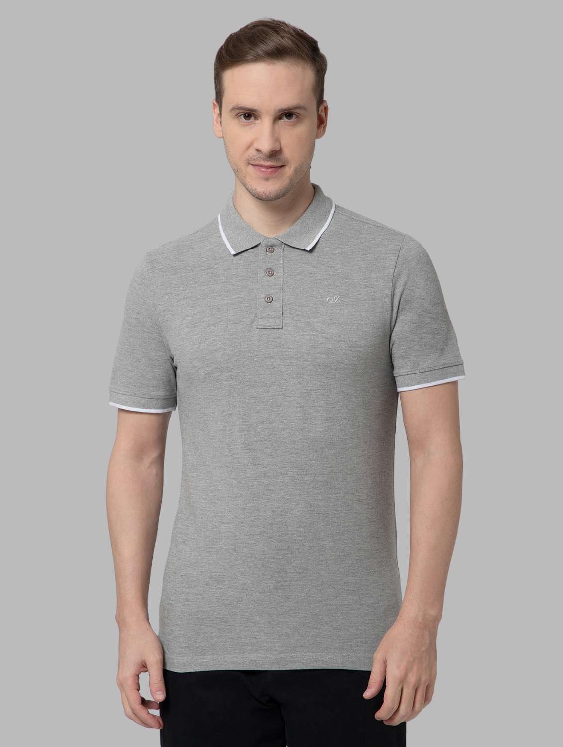 men solid short sleeve slim fit polo t-shirt