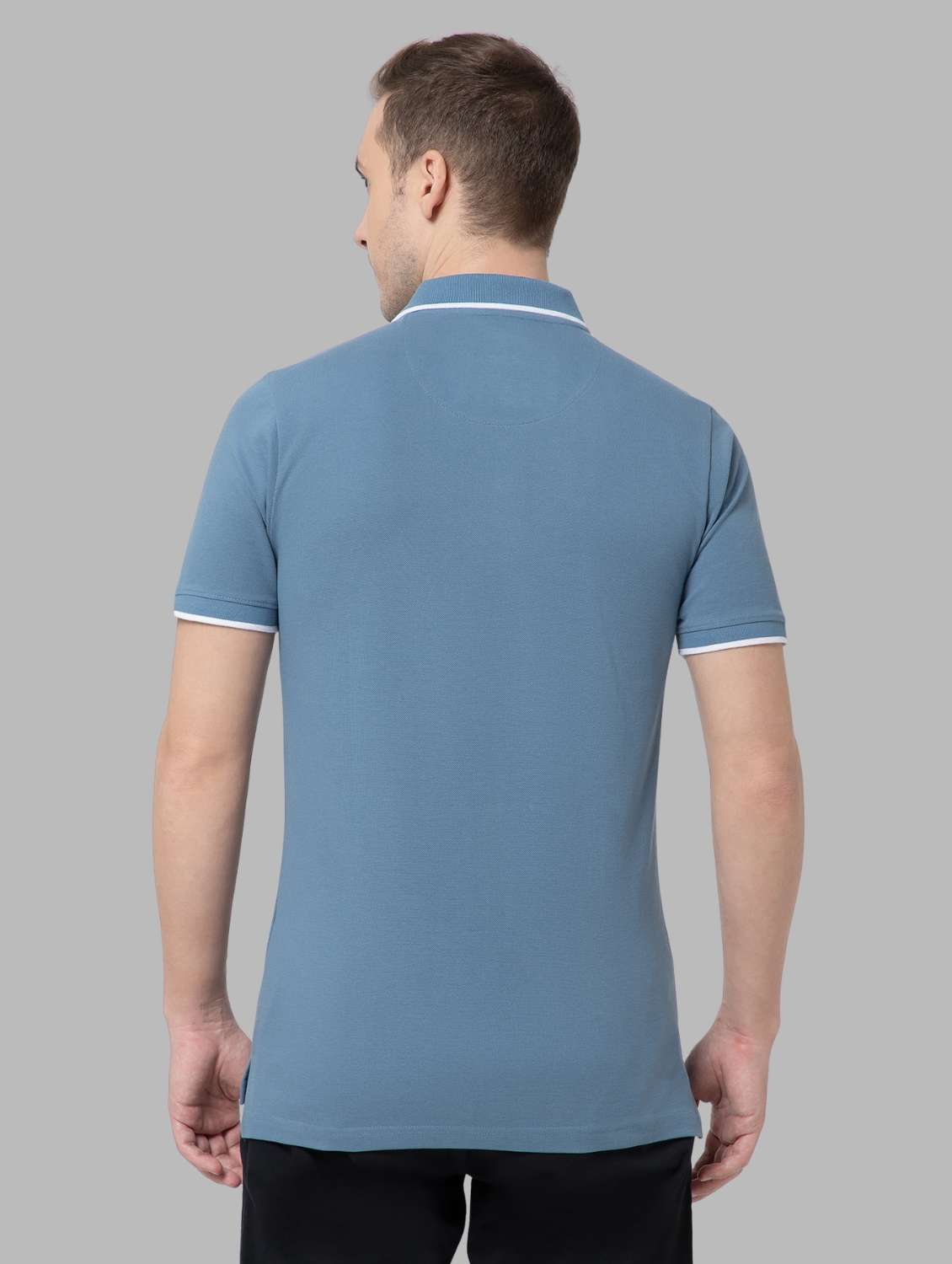 men solid short sleeve slim fit polo t-shirt - 22081981 -  Standard Image - 3