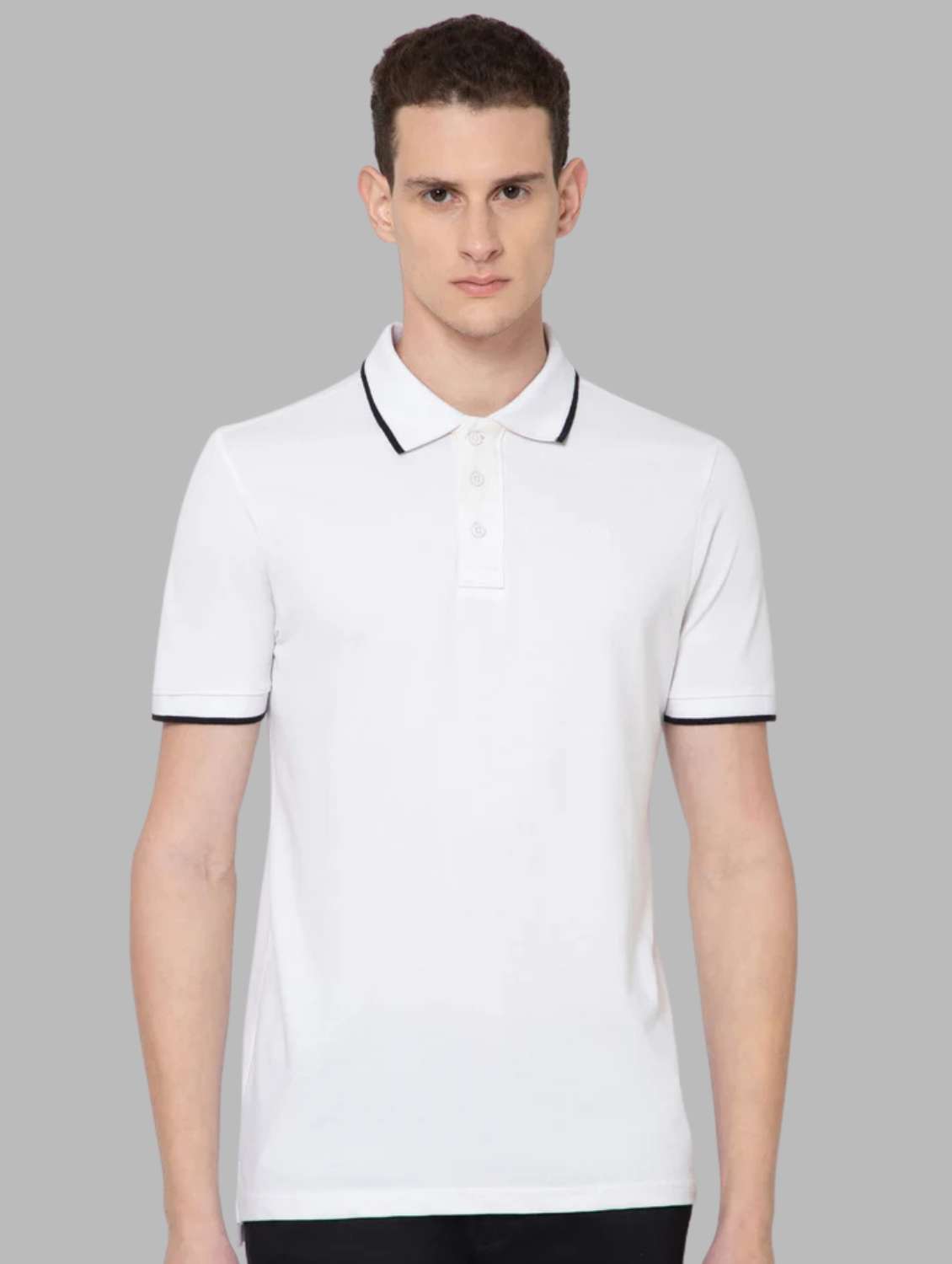 men solid short sleeve slim fit polo t-shirt