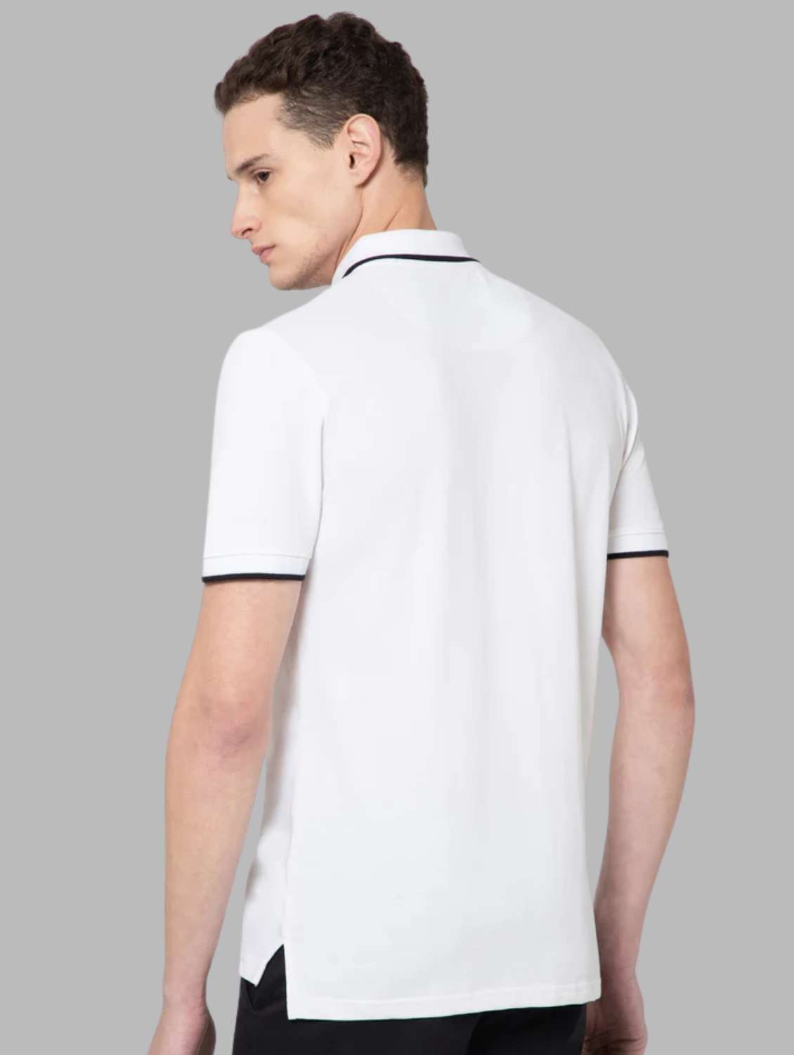 men solid short sleeve slim fit polo t-shirt - 22081982 -  Standard Image - 3