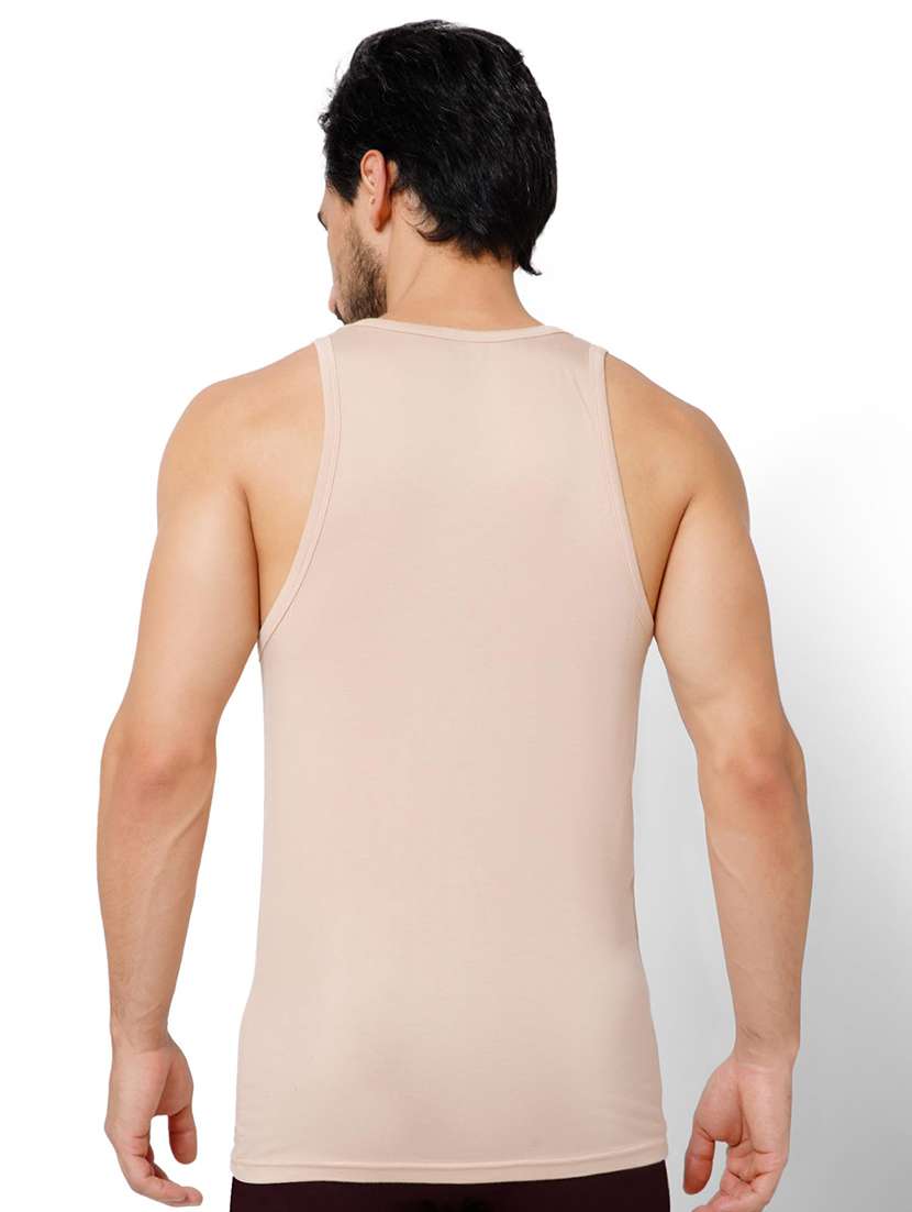 men solid scoop neck vest - 22081985 - Standard Image - 3