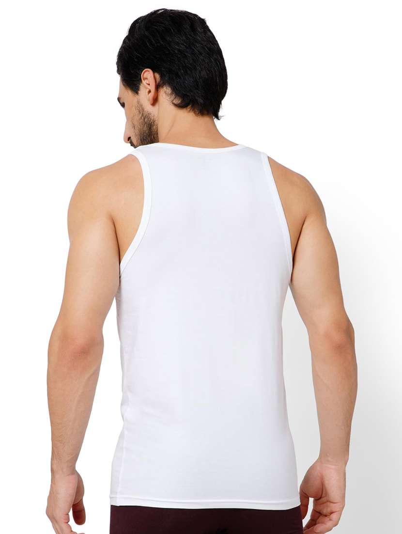 men solid scoop neck vest - 22081986 - Standard Image - 3