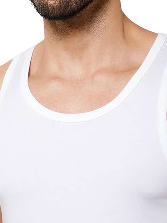 men pack of 3 solid scoop neck vest - 22081993 - Standard Image - 5