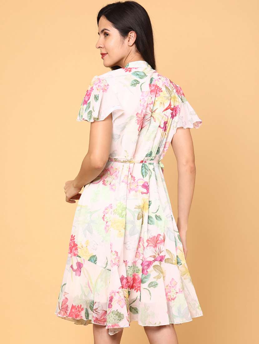 women multi colored polyester a-line dress - 22082085 -  Standard Image - 3