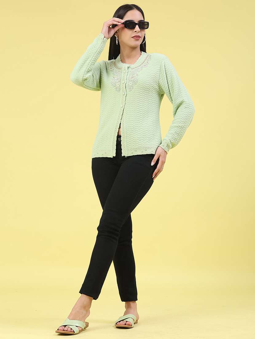 Women Self Design Sleeveless Cardigan - 22082110 -  Standard Image - 5
