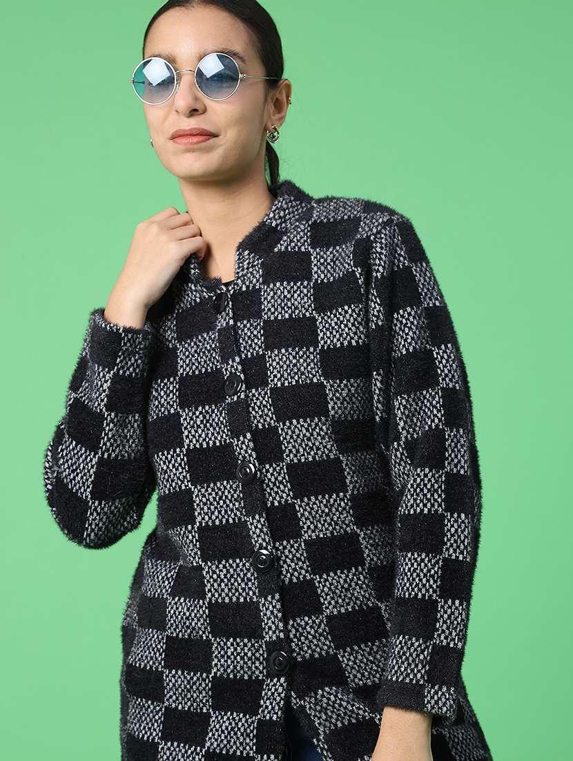 women self designed long sleeve cardigan