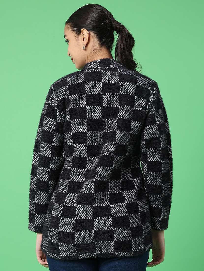 women self designed long sleeve cardigan - 22082114 -  Standard Image - 3