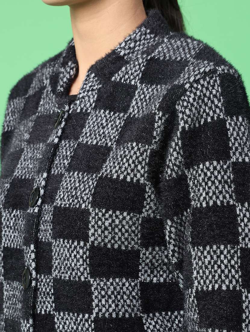 women self designed long sleeve cardigan - 22082114 -  Standard Image - 5