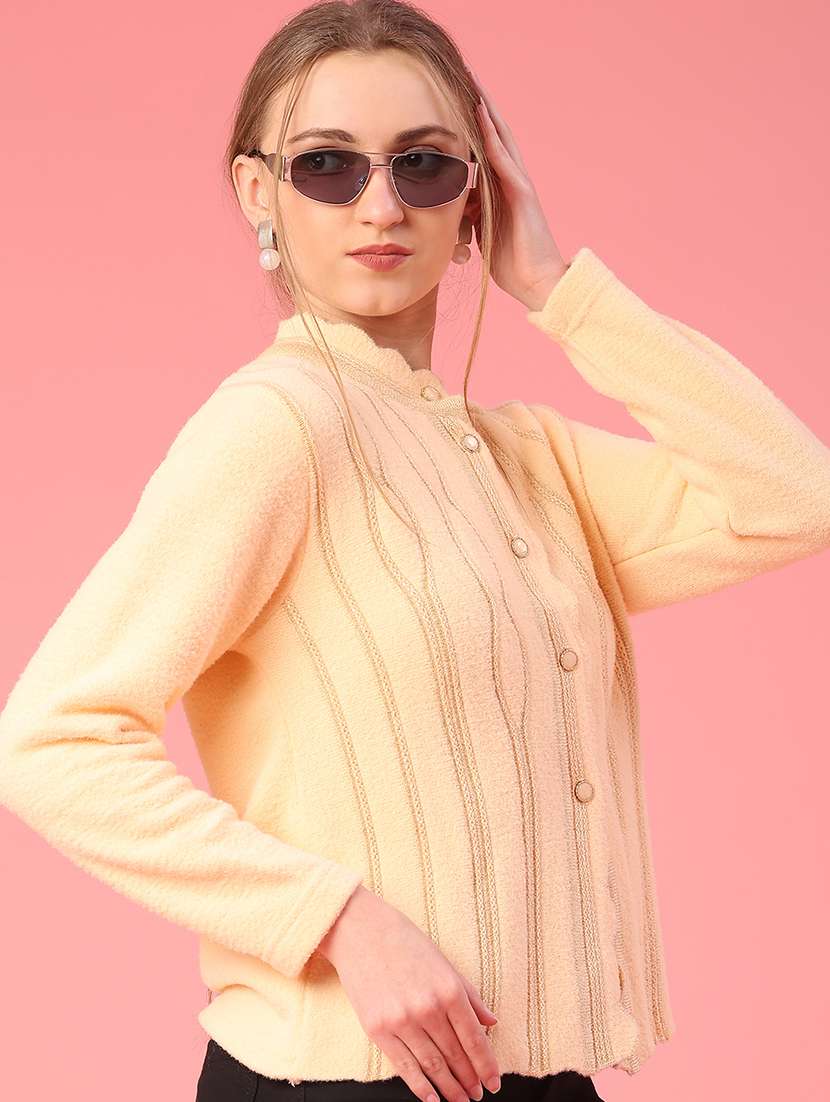 women self design long sleeve cardigan