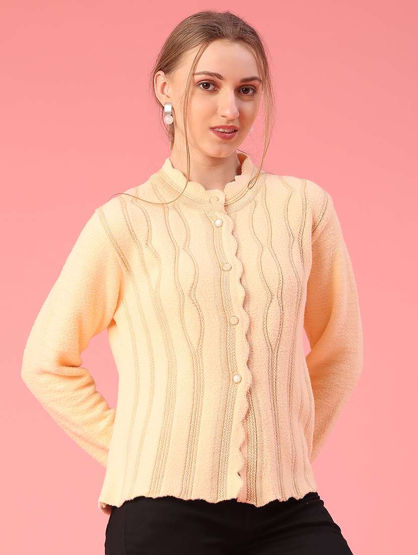 women self design long sleeve cardigan - 22082117 -  Standard Image - 3