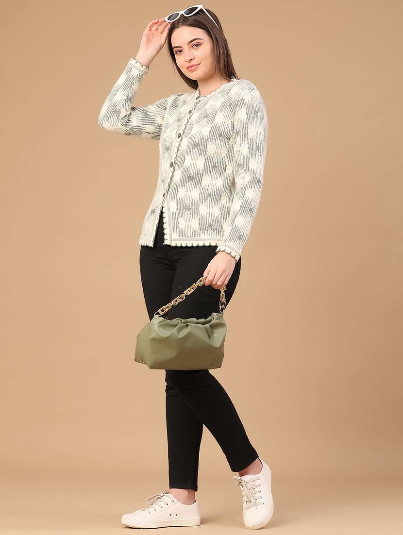 women self design long sleeve cardigan - 22082119 -  Standard Image - 5