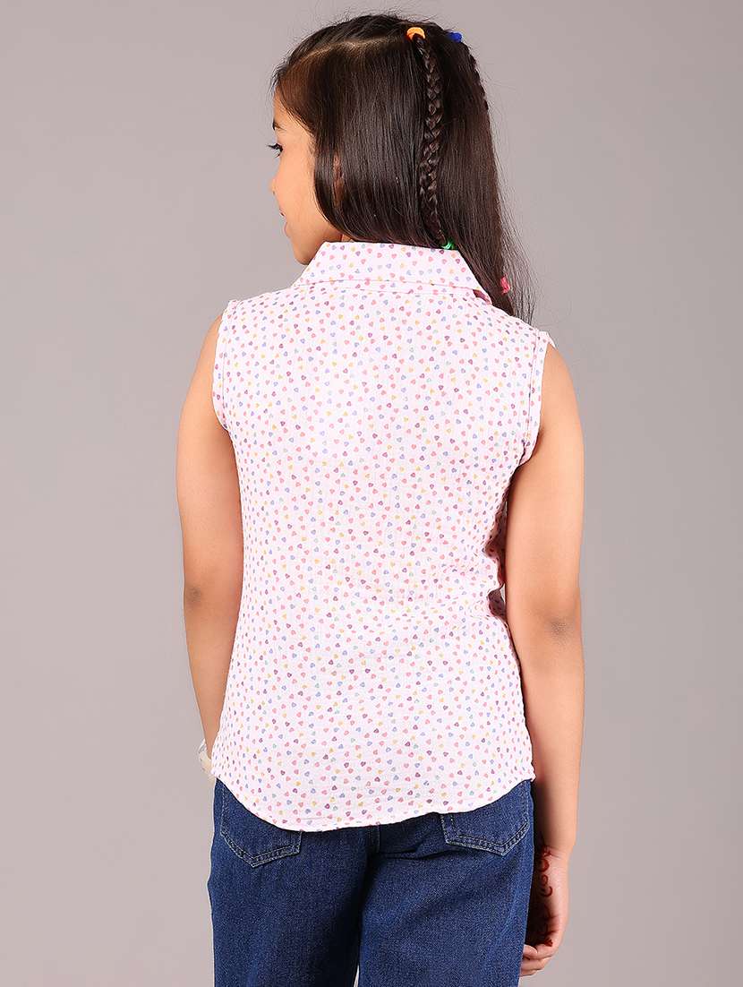 girls printed collared sleeveless top - 22082147 -  Standard Image - 3