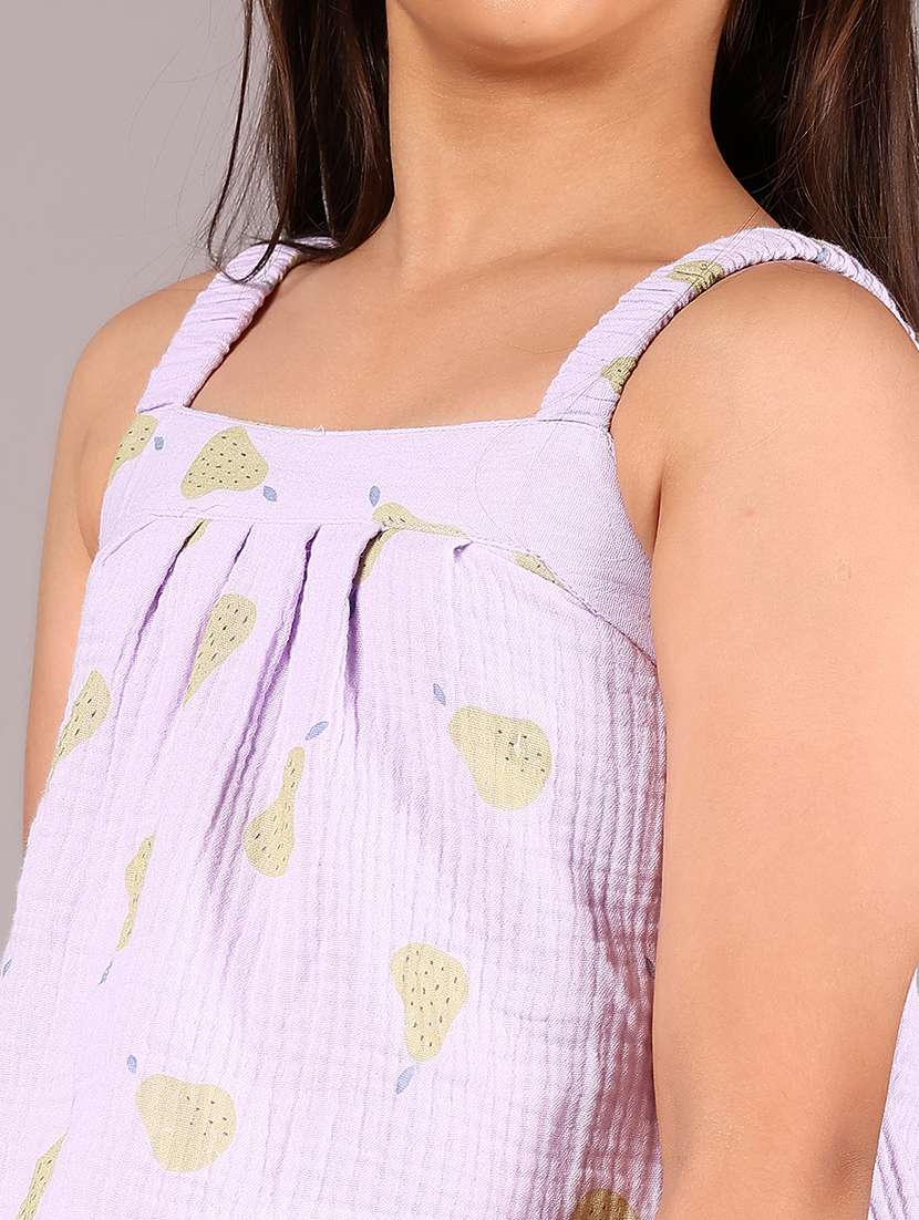 girls printed shoulder strap layered top - 22082148 -  Standard Image - 5