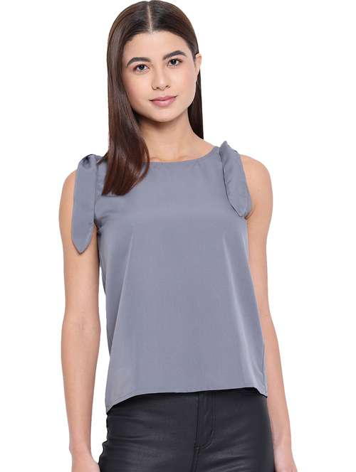 women solid round neck sleeveless regular top - 22082160 -  Standard Image - 0