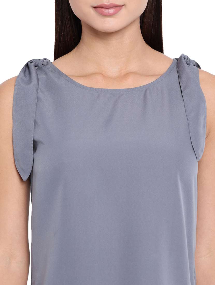 women solid round neck sleeveless regular top - 22082160 - Standard Image - 5