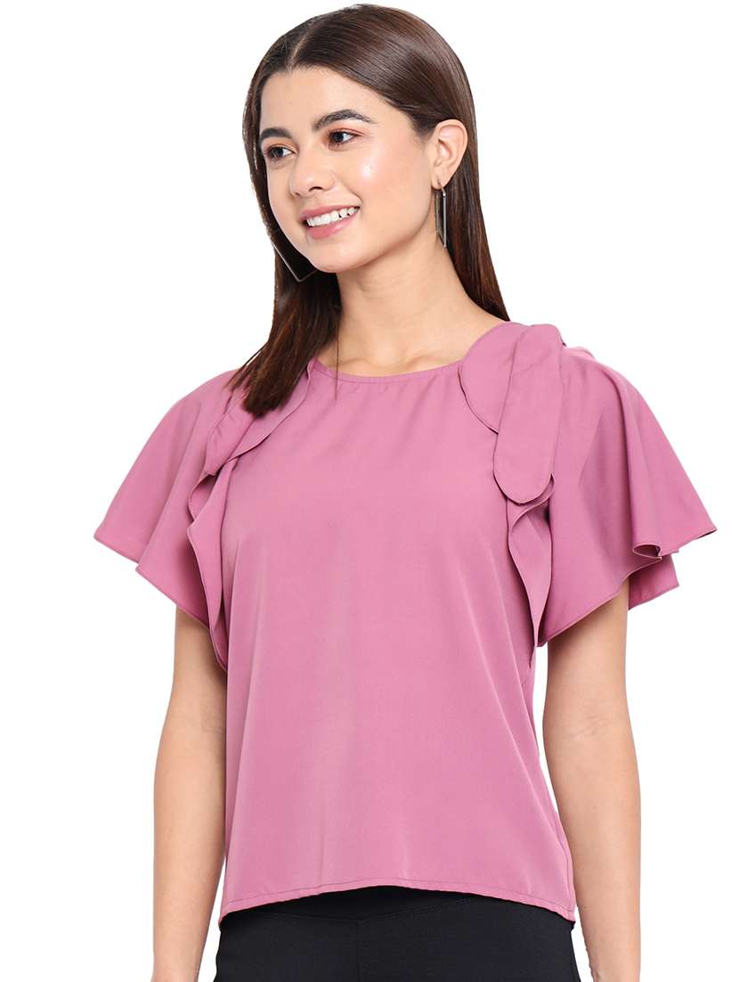 women solid flared sleeve regular top - 22082164 -  Zoom Image - 0