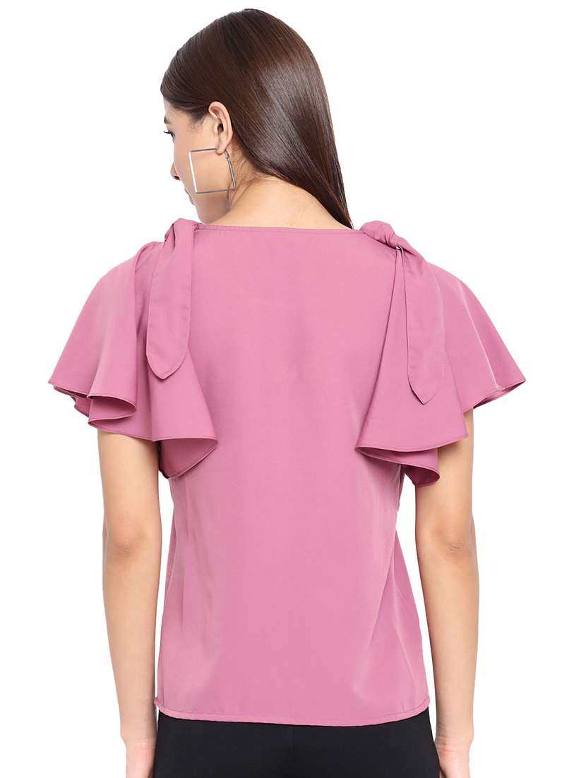 women solid flared sleeve regular top - 22082164 - Standard Image - 3