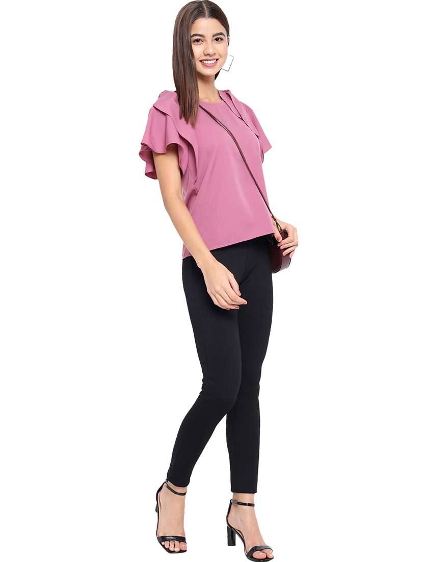 women solid flared sleeve regular top - 22082164 - Standard Image - 5