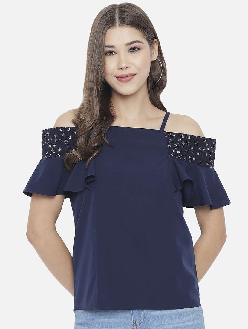 women embroidered off shoulder regular top - 22082169 -  Zoom Image - 0