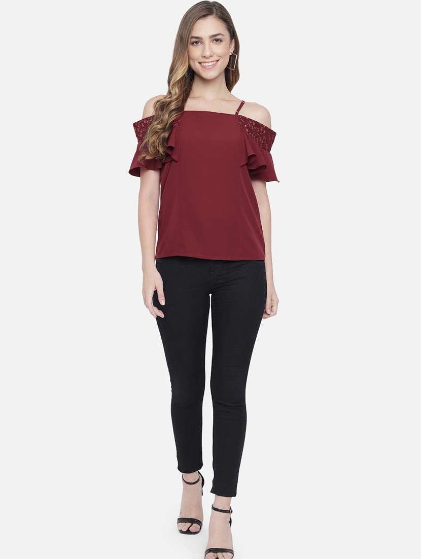women embroidered off shoulder regular top - 22082170 - Standard Image - 5
