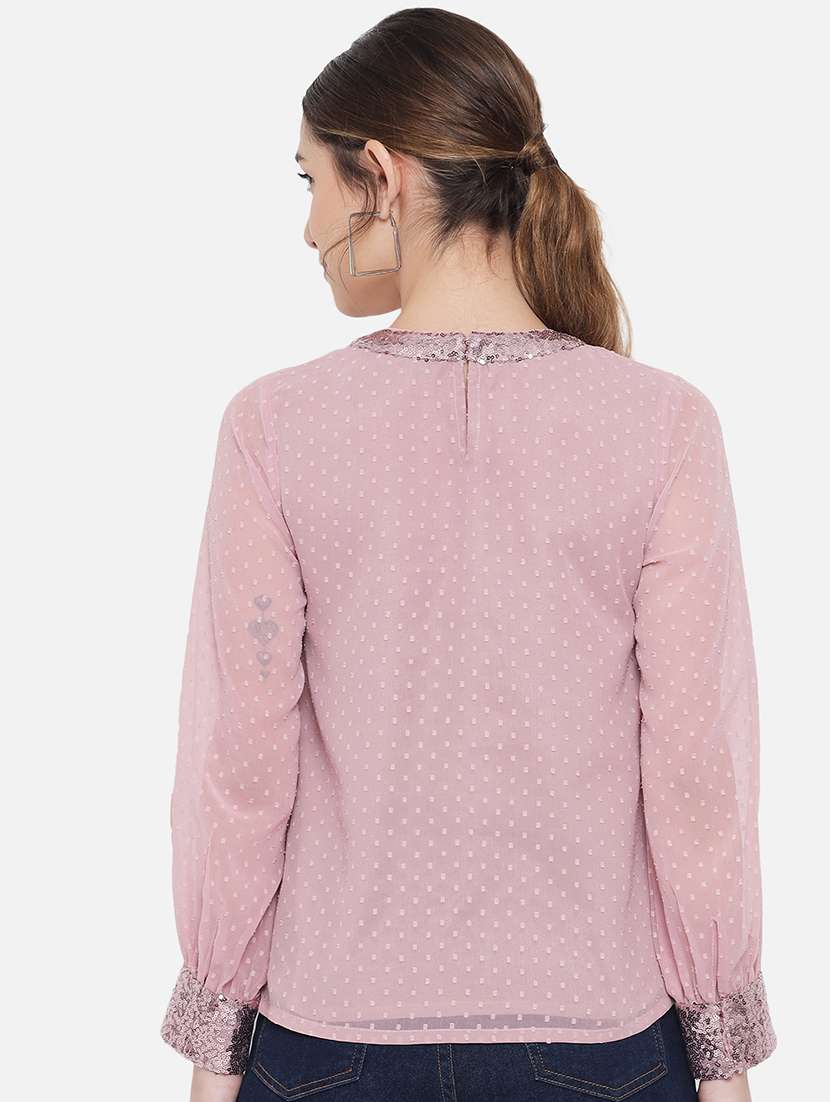 women self designed puff sleeve regular top - 22082184 - Standard Image - 3