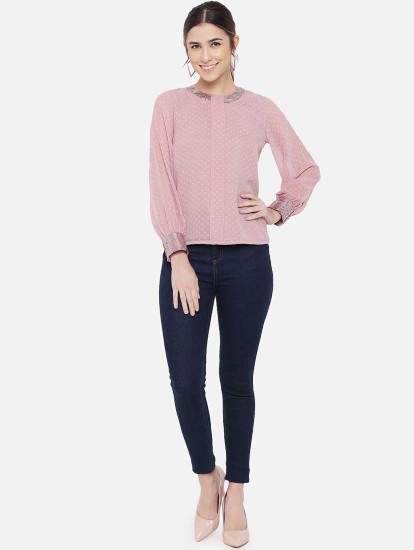 women self designed puff sleeve regular top - 22082184 - Standard Image - 5
