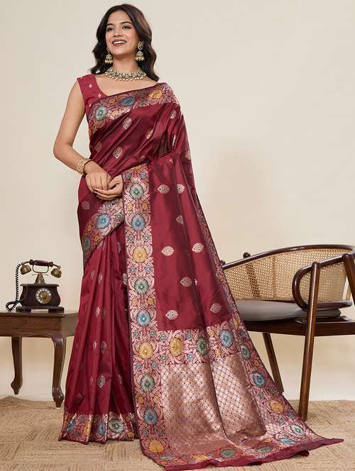 women self design banarasi saree with blouse - 22082204 -  Standard Image - 0