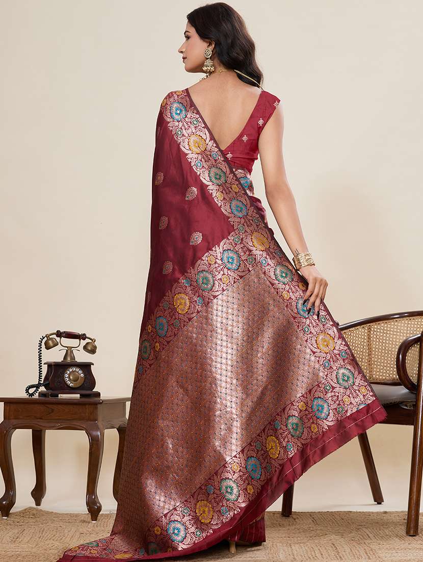women self design banarasi saree with blouse - 22082204 -  Standard Image - 3