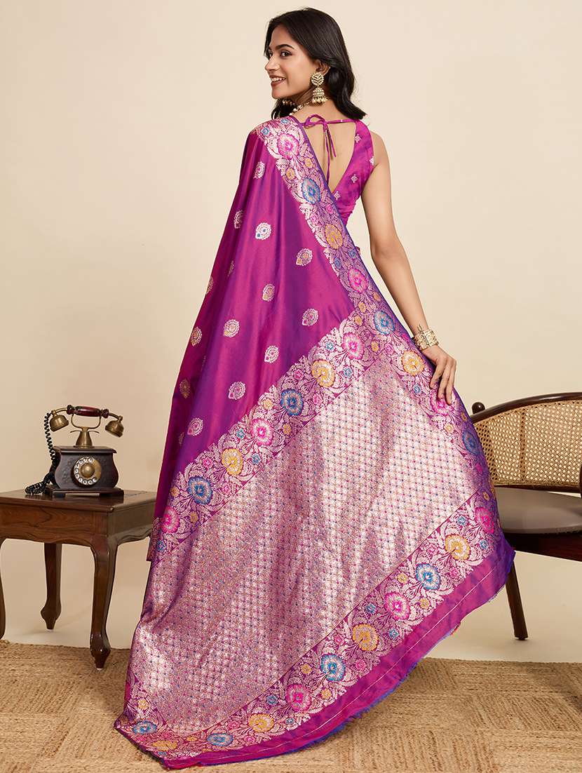 women self design banarasi saree with blouse - 22082209 -  Standard Image - 3