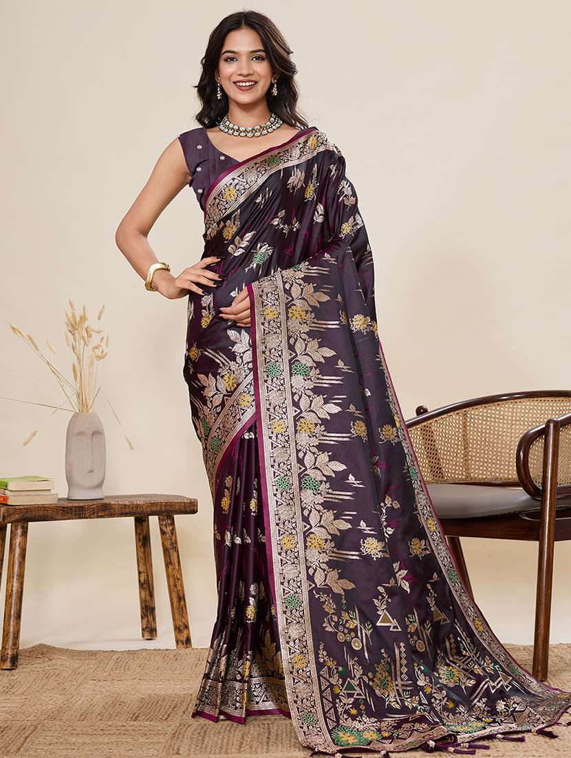 women self design banarasi saree with blouse - 22082221 -  Zoom Image - 0