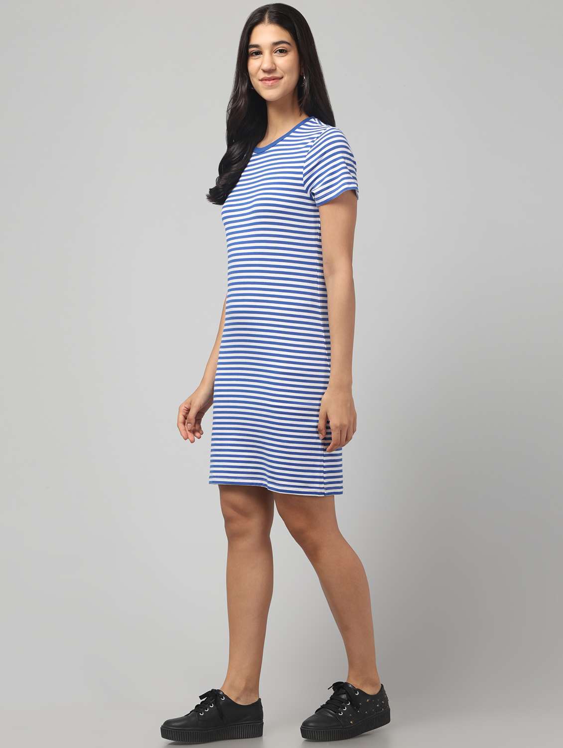 women striped short sleeve t-shirt dress - 22082228 -  Standard Image - 3