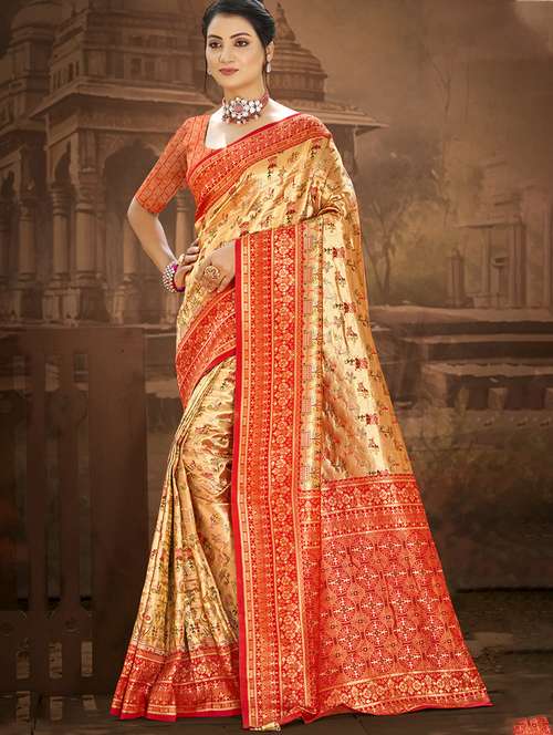 women self design dharmavaram saree with blouse - 22082239 - Standard Image - 0