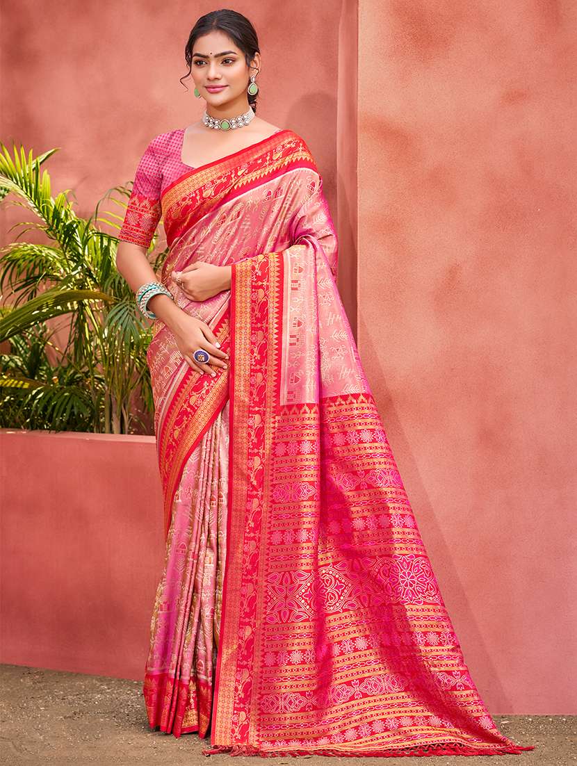 women self design kanjivaram saree with blouse