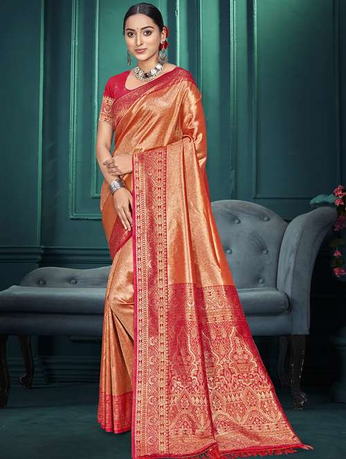 women self design kanjivaram saree with blouse - 22082378 - Standard Image - 0