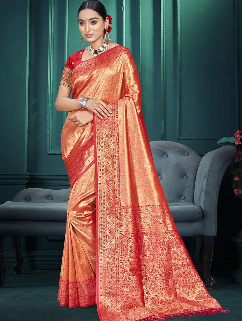 women self design kanjivaram saree with blouse