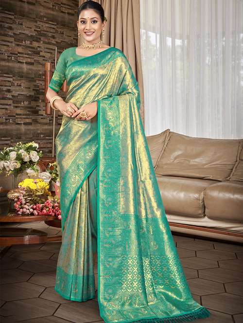 women self design kanjivaram saree with blouse - 22082382 -  Standard Image - 0