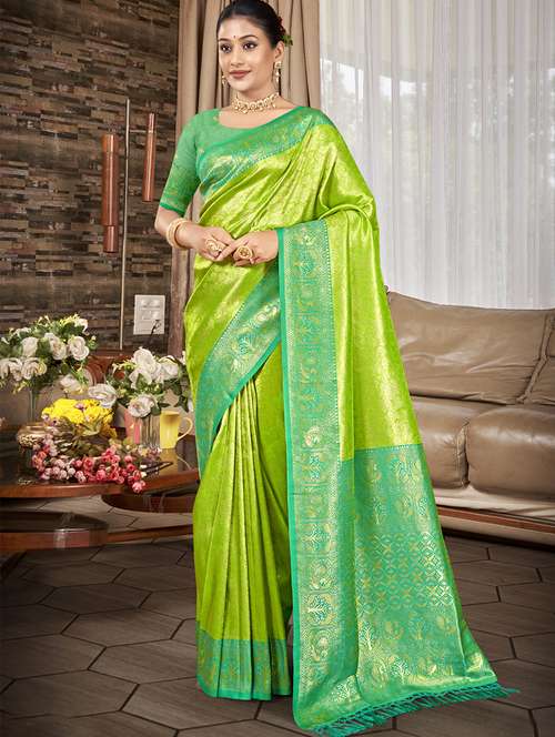 women self design kanjivaram saree with blouse - 22082386 - Standard Image - 0