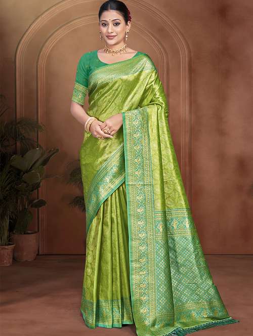 women self design kanjivaram saree with blouse - 22082389 - Standard Image - 0