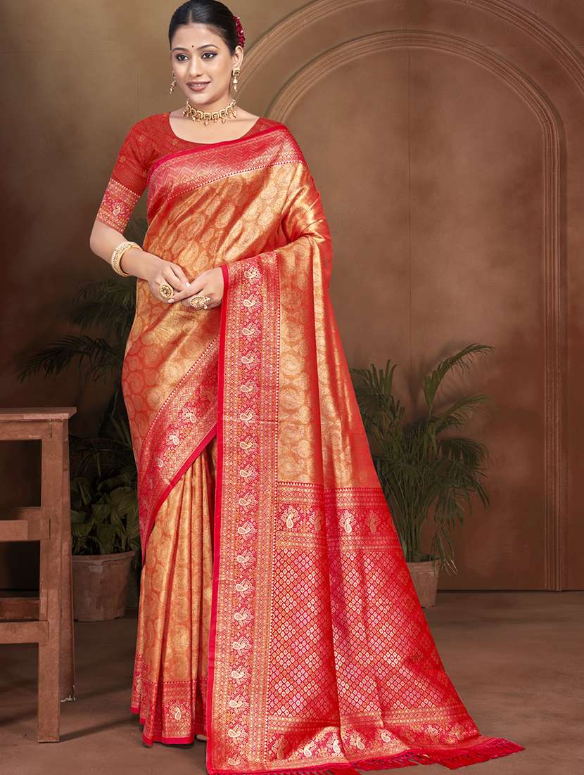 women self design kanjivaram saree with blouse - 22082390 - Zoom Image - 0