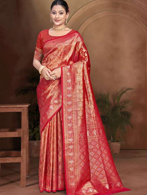 women self design kanjivaram saree with blouse - 22082392 - Standard Image - 0