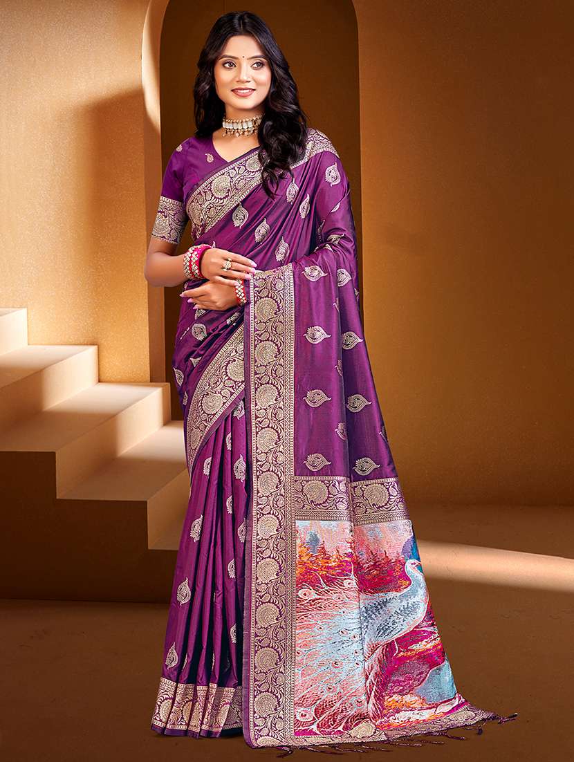 women self design banarasi saree with blouse - 22082396 -  Zoom Image - 0
