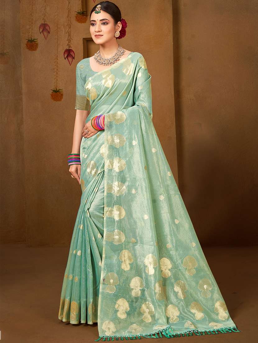 women self design chanderi saree with blouse