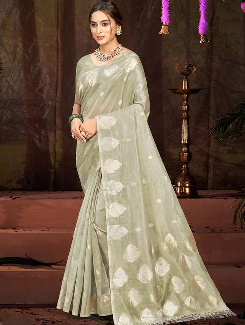women self design chanderi saree with blouse - 22082413 -  Standard Image - 0