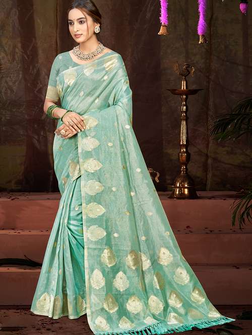 women self design chanderi saree with blouse - 22082416 -  Standard Image - 0