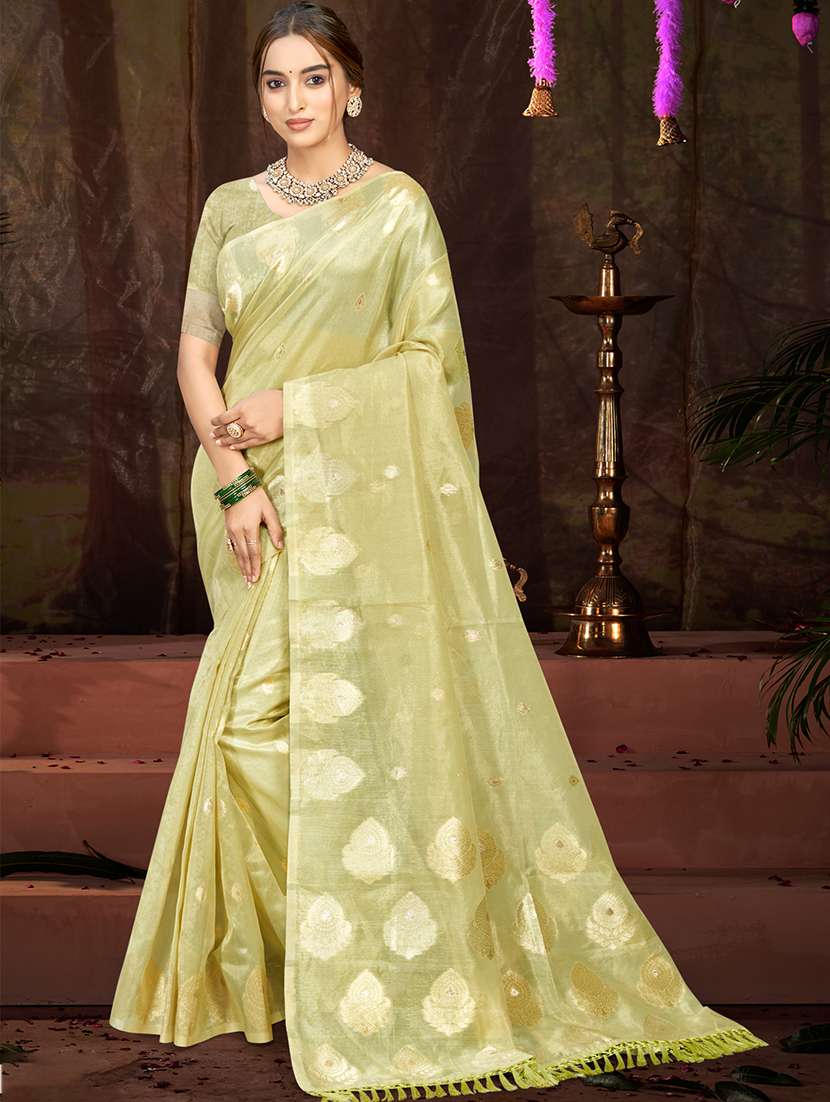 women self design chanderi saree with blouse - 22082417 - Zoom Image - 0