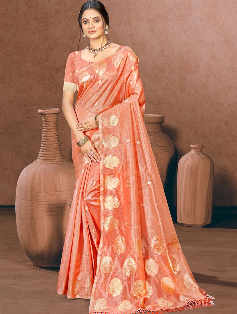 women self design chanderi saree with blouse - 22082419 -  Zoom Image - 0