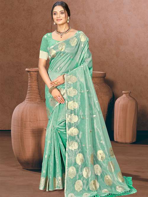 women self design chanderi saree with blouse - 22082422 -  Standard Image - 0