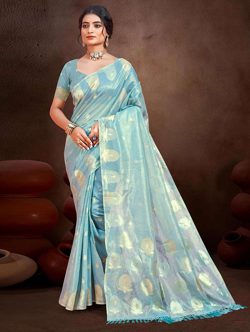 women self design chanderi saree with blouse